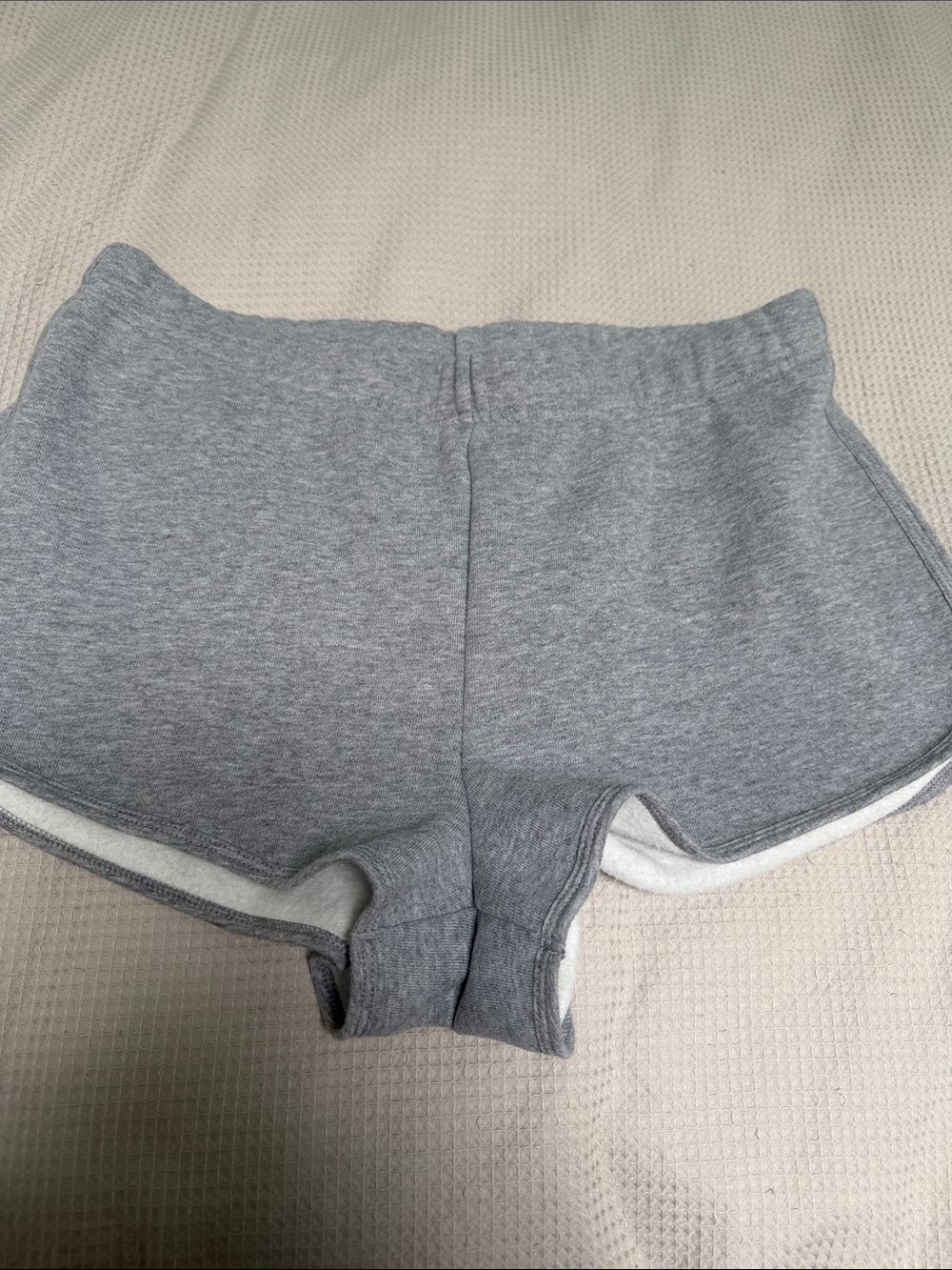 TNA Aritzia sz M Cozy AF Gray Fleece Shorty Shorts - clean minimal front